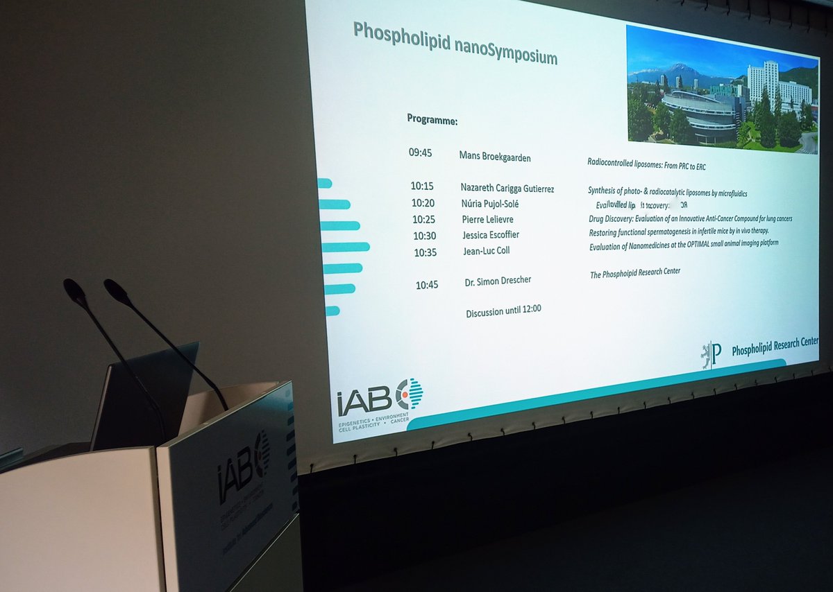 When the Managing Director of the @PRC_Heidelberg   visits: A good reason to throw a mini (nano)symposium on phospholipid research <a href="/IAB_Officiel/">IAB</a>. 

Topics: 
- Light- &amp; X-ray controlled drug delivery
- Drug vectorization
- Gene therapy for infertility, and
- <a href="/SFNano_official/">SFNano</a>.