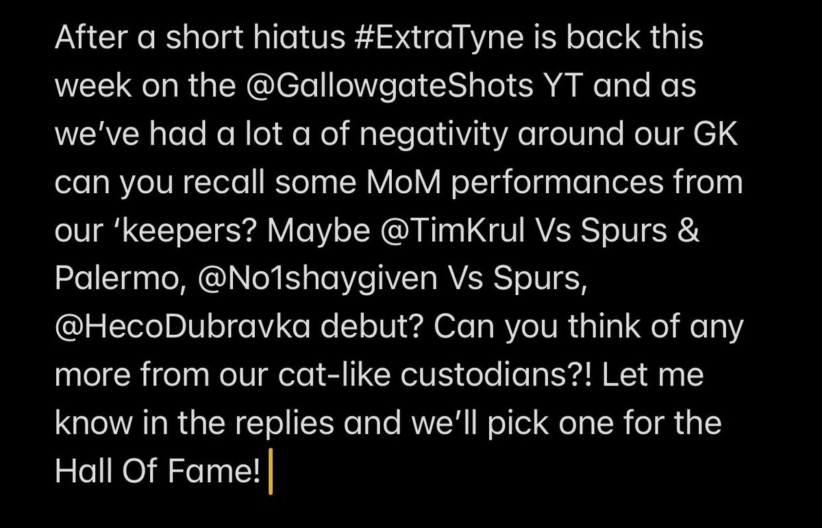 #ExtraTyne is back! @GallowgateShots #GoalkeepersUnion