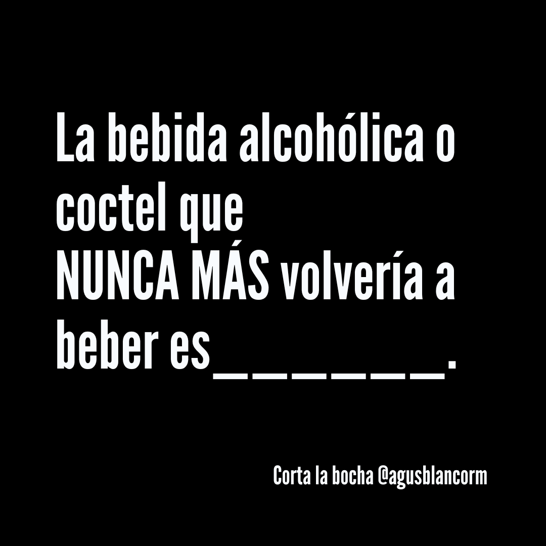 La bebida alcohólica o coctel que NUNCA MÁS volvería a beber es______👇

licor de melón. Recuerdo del 2000 horrible. Corta la bocha.

#agusblanco #agusblancorm #tragossimples