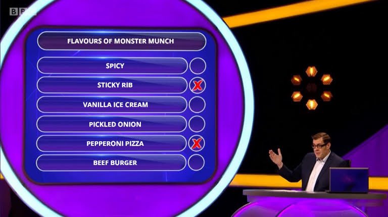 SRAlbatross's tweet photo. @richardosman We gave 100 people 100 seconds to name flavours of Monster Munch. https://t.co/aCZ0ob47R9