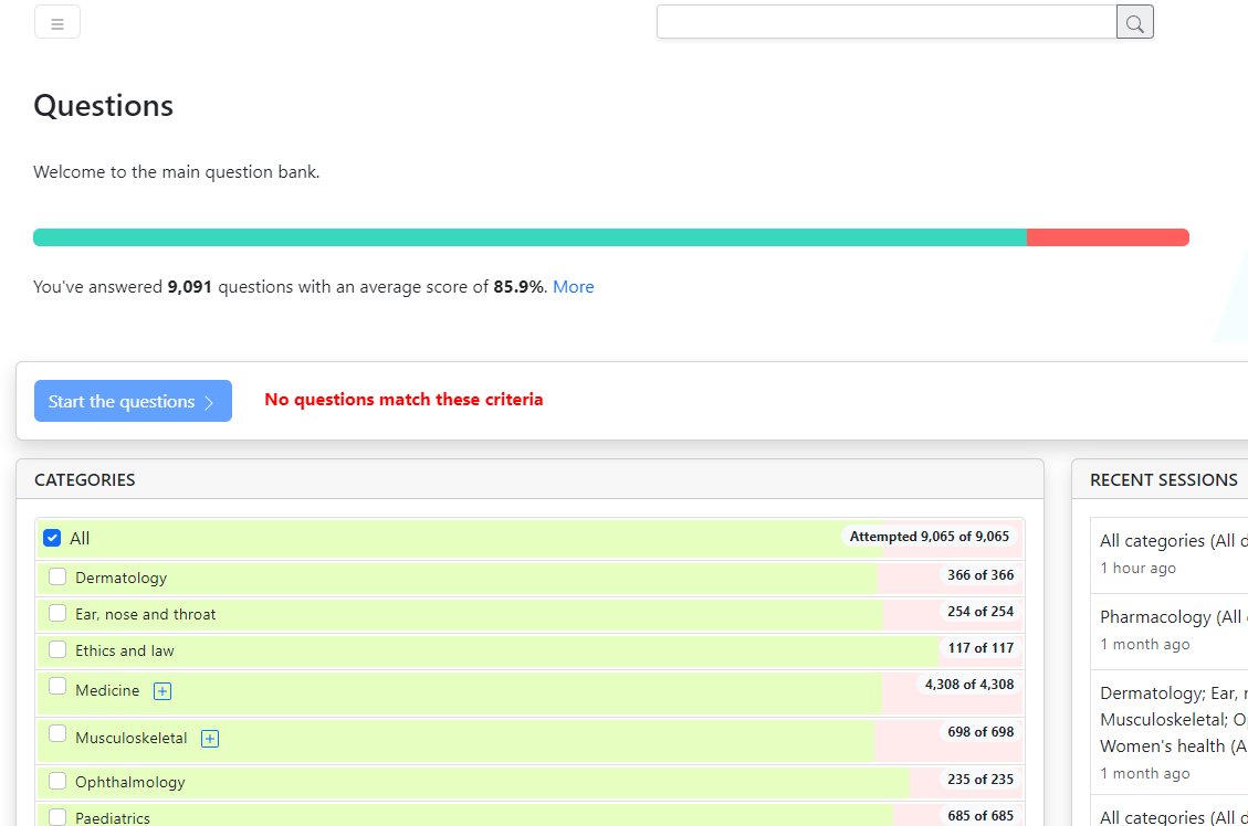 no more questions on passmed, a milestone
