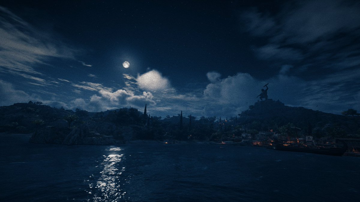 Goodnight from Kephallonia🌕🖤 
.
.
.
#acodyssey #AssassinsCreed #Odyssey #moon #goodnight #Ubisoft #greece #vp #virtualphotography #PhotoMode #greekislands #NightSky #gamingcommunity #gamers