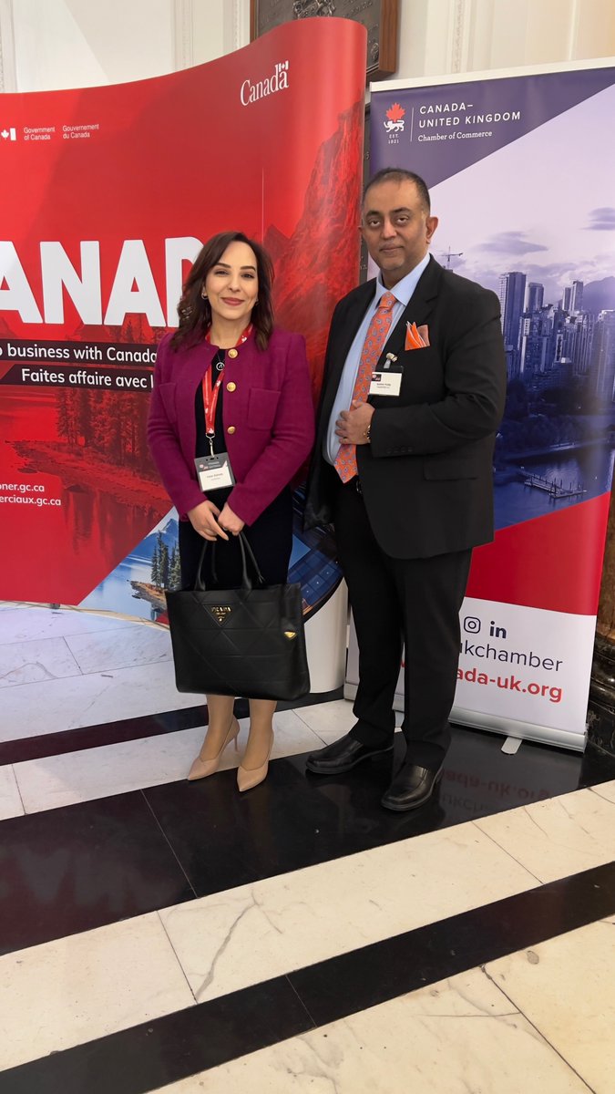 FatenAlshazly's tweet photo. The backdrop says business with #Canada, who else could better represent that, than the 2 of us, when we do business in 6 continents! 😎

Looking forward to adding a whole lot more by bringing Canadian excellence to the world!

#export #innovation #business #NovaScotia https://t.co/LaQ8gdgSTb