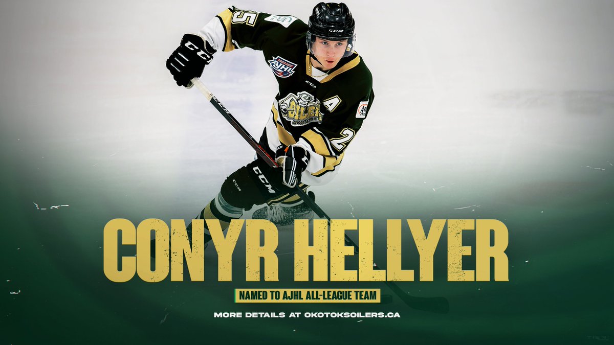 Congratulations to Oilers alternate captain Conyr Hellyer, who has been named one of three forwards on the #AJHL South All-League Team! 

Details --> okotoksoilers.ca/conyr-hellyer-…