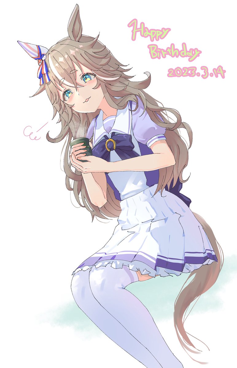 1girl solo horse ears animal ears horse tail tail tracen school uniform  illustration images