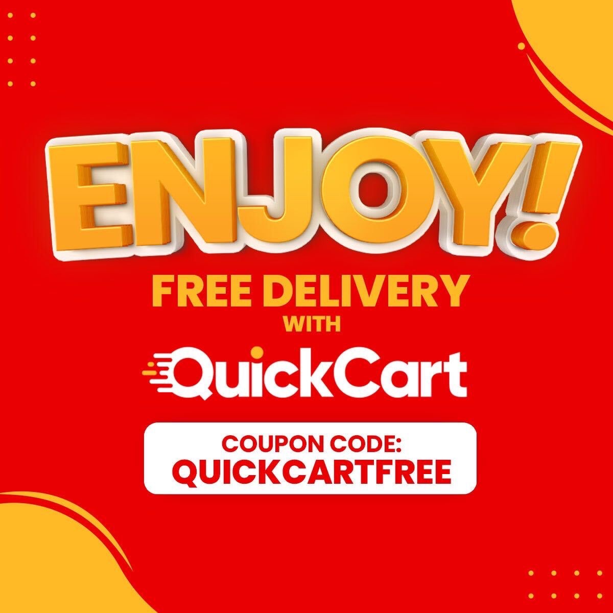 Get all your delicious meals delivered for FREE! 

Check out our partnering restaurants at quickcartonline.com. Order now! 

#quickcarttt #fooddeliverytrinidad #trinidad #free