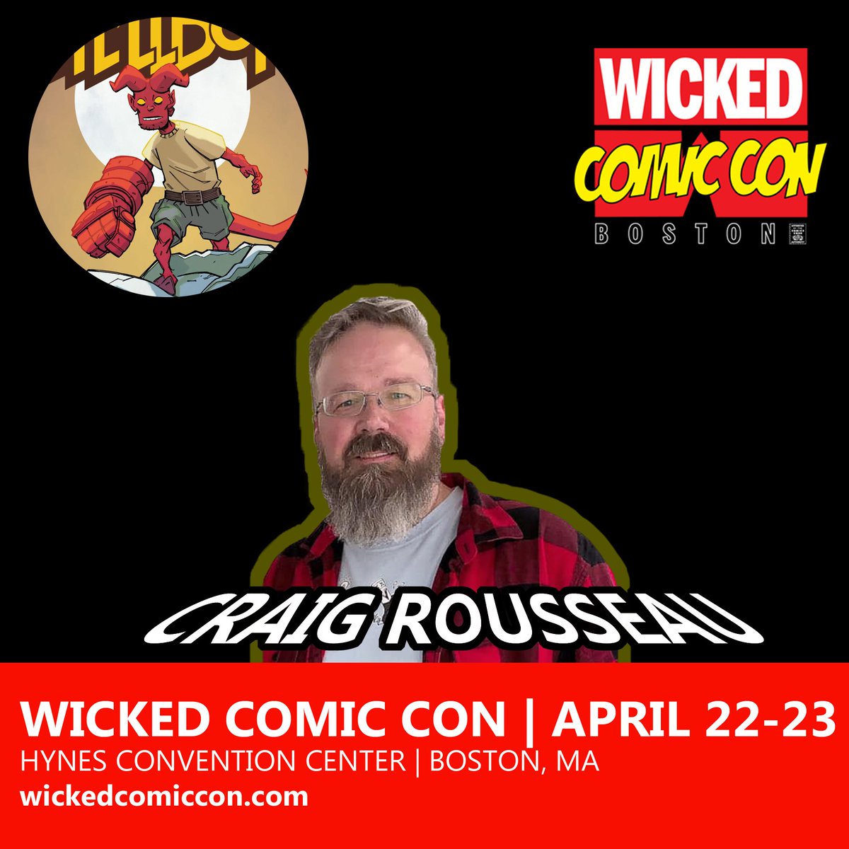 wickedcomiccon's tweet photo. Artist Craig Rousseau joins us for #WickedComicCon on Apr 22-23 at the Hynes Convention Ctr in #Boston!

Get tickets now: https://t.co/Qsa8fQVpch
Kids 12 &amp; under get in FREE

#CraigRousseau #YoungHellboy #Perhapanauts #BatmanBeyond #ComicCon #ComicArt #ComicBooks #comics #comicon https://t.co/kwDWeMzIHo