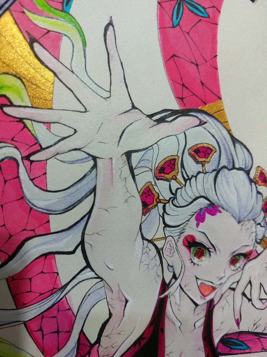 drew_docc's tweet photo. Here's the Daki I drew.Gonna post the full pic soon.💓
.
#anime #animation #animegirl #DemonSlayer #DemonSlayerSeason3 #daki #gyutaro #fanart #animeart #watercolorart #demonart #warabihime #uppermoon #uppermoonsix #traditionalart https://t.co/HcU2d5QTDl