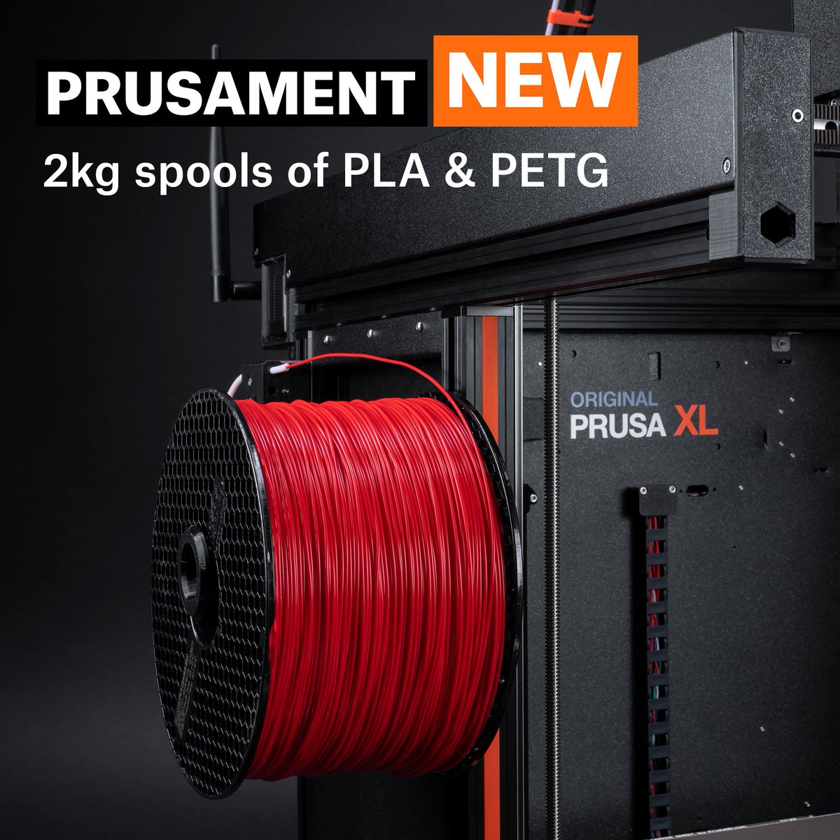 Who's the Original Prusa XL's best mate? Prusament 2kg spool! 😉

We are starting to offer 2kg spools of Prusament filament. We’re kicking it off with the most popular materials, but we will gradually expand the range.

You can already find them in our shop. 🧡