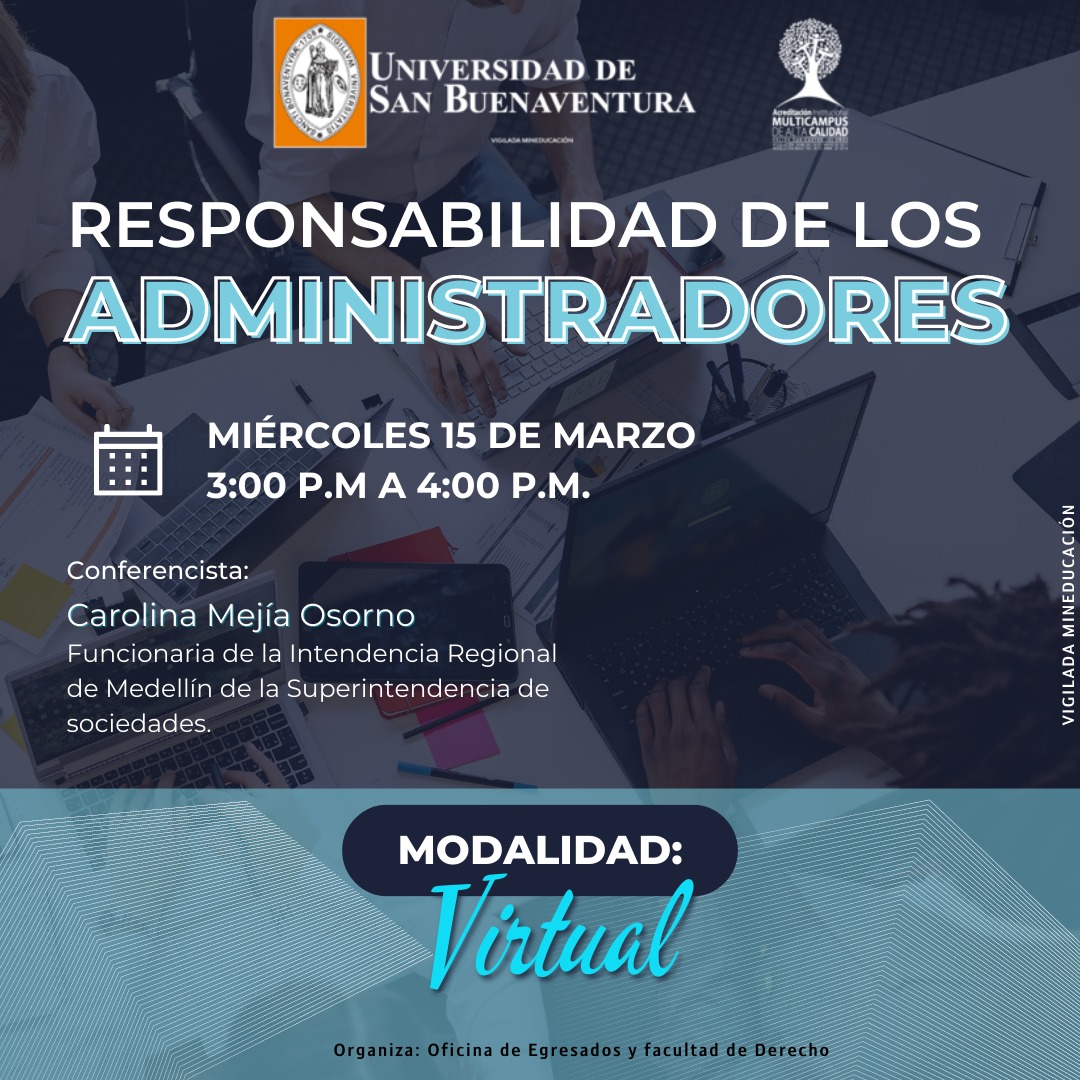catalinachardon's tweet photo. 📌¡Participa en nuestra conferencia! Responsabilidad de los Administradores
🤩Nos estará acompañando Carolina Mejía Osorno
➡️Hora: 3:00 p.m.
➡️Modalidad: Virtual
✅Totalmente gratuito. 🤩
Regístrate aquí: 👉 https://t.co/ncnPzVpj82
#USBMED #EgresadosUSBMed #actualizacionprofesio https://t.co/nJfLGcqk5h