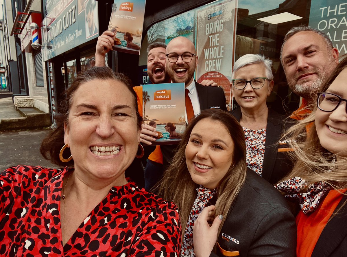 AprilHutchinson's tweet photo. Next stop on our #TTGTop50 tour of Northern Ireland was @ClubWorldTravel - a hotbed of activity on Lisburn Road Belfast with Deidre, Liam &amp; co enjoying their best year. @easyJetholidays @AdrianMarpole @JDocherty1975 Thanks for bringing the dose of citrus 🍊 https://t.co/CydoNJSOUD