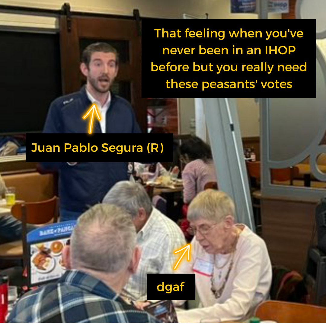 TFW you're just trying to eat some damn IHOP and some son-of-a-billionaire won't stop yammering at you. #Virginia #VirginiaPolitics #VALeg 

@juanpablo4VA @ExurbanCowgirl @bluevirginia