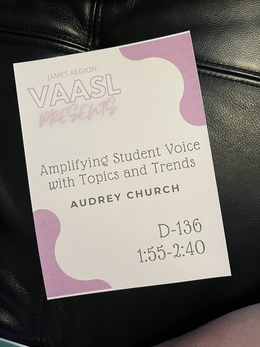 Who out there has ever had the pleasure of attending a Topics and Trends session by <a href="/churchap3/">Audrey Church</a> ?? If you haven’t, now is your chance! The <a href="/VAASL/">VAASL</a> James Regional is on Wednesday!