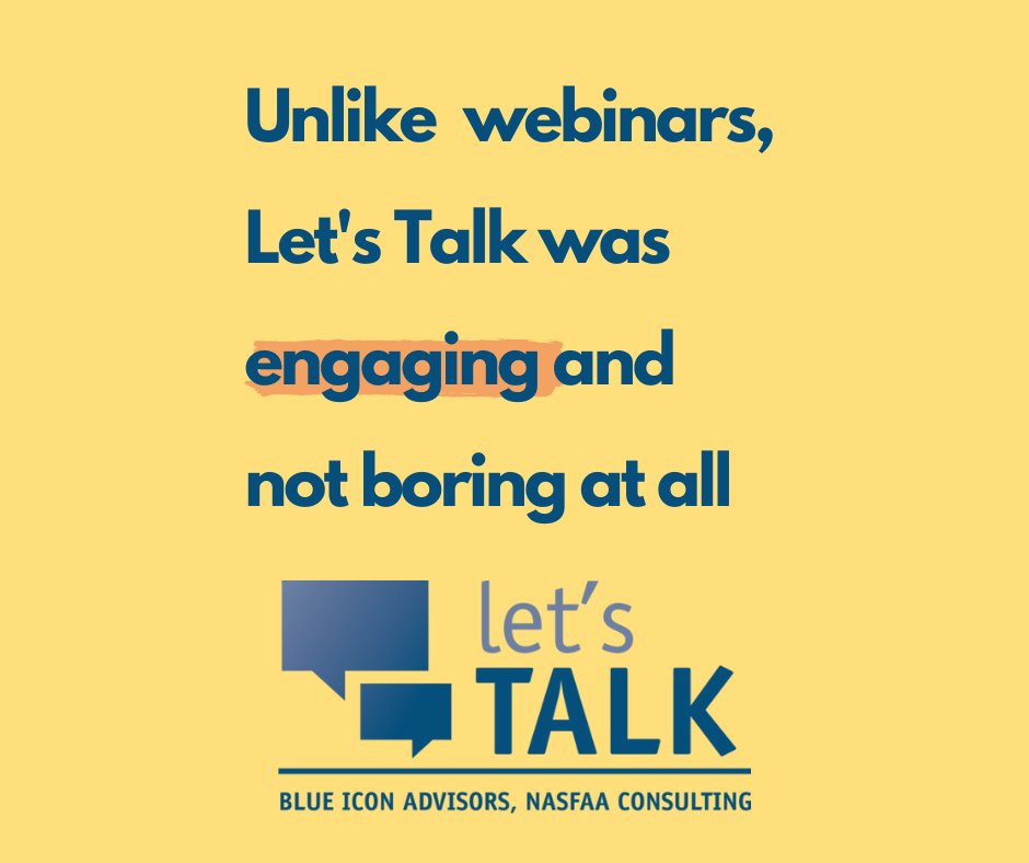 NASFAA_BlueIcon's tweet photo. Let's Talk: Measuring Student Satisfaction happens this Thursday! Register today to save your seat to discuss how we can collect student feedback and what we can learn from our students to direct our services. https://t.co/LiKPrzqc6h
@nasfaa #fachat https://t.co/ED4jafWPJs