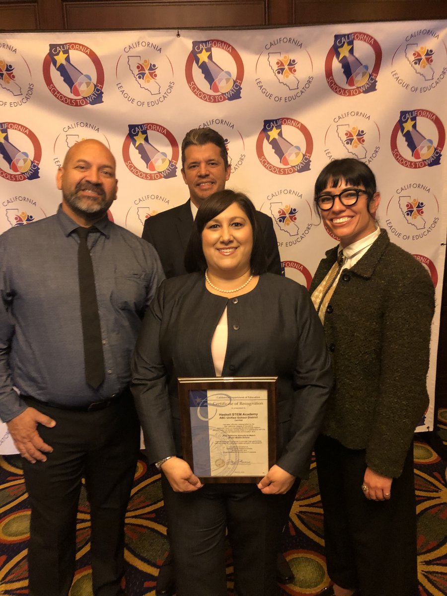 HaskellAcademy's tweet photo. The California Department of Education awarded Haskell as a 2023 California Schools to Watch Model Middle School. Our Haskell team was so proud to represent Haskell STEM Academy, all the incredible teachers, and hard working students who made this award possible. #abcstories https://t.co/QlDy6v8IdP