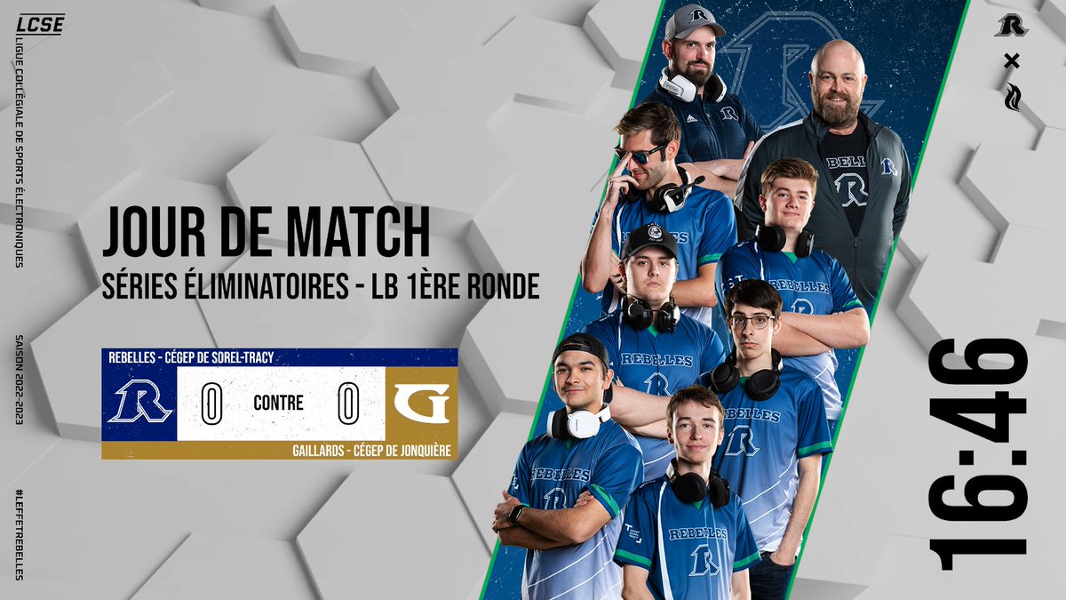 firefoxz09's tweet photo. On est live pour le loser bracket des séries 2023 de la #LCSE !
Les Rebelles affrontent les Gaillards du Cégep de Jonquière
LIVE : https://t.co/MDvN3u5iLo
#LeffetRebelles #firehype #cegep https://t.co/Nnw1PoGut1