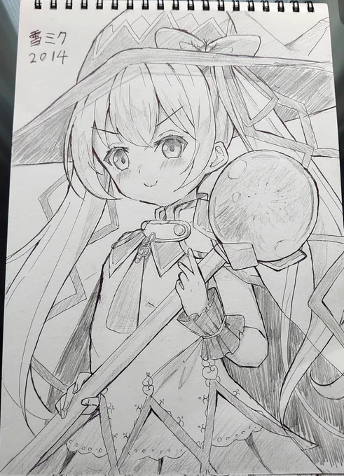 おはようございます☀
昨日の縁もあり雪ミクを描きました 