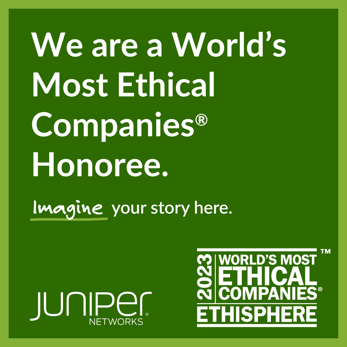 gerardooliv's tweet photo. .@JuniperNetworks is proud to be recognized as one of @ethisphere's 2023 World's Most Ethical Companies! 💚

Learn more about our commitment to ethical business practices through #sustainability, social issues, &amp; governance:  https://t.co/DRO6j0ETdQ https://t.co/1W2cTGg49F