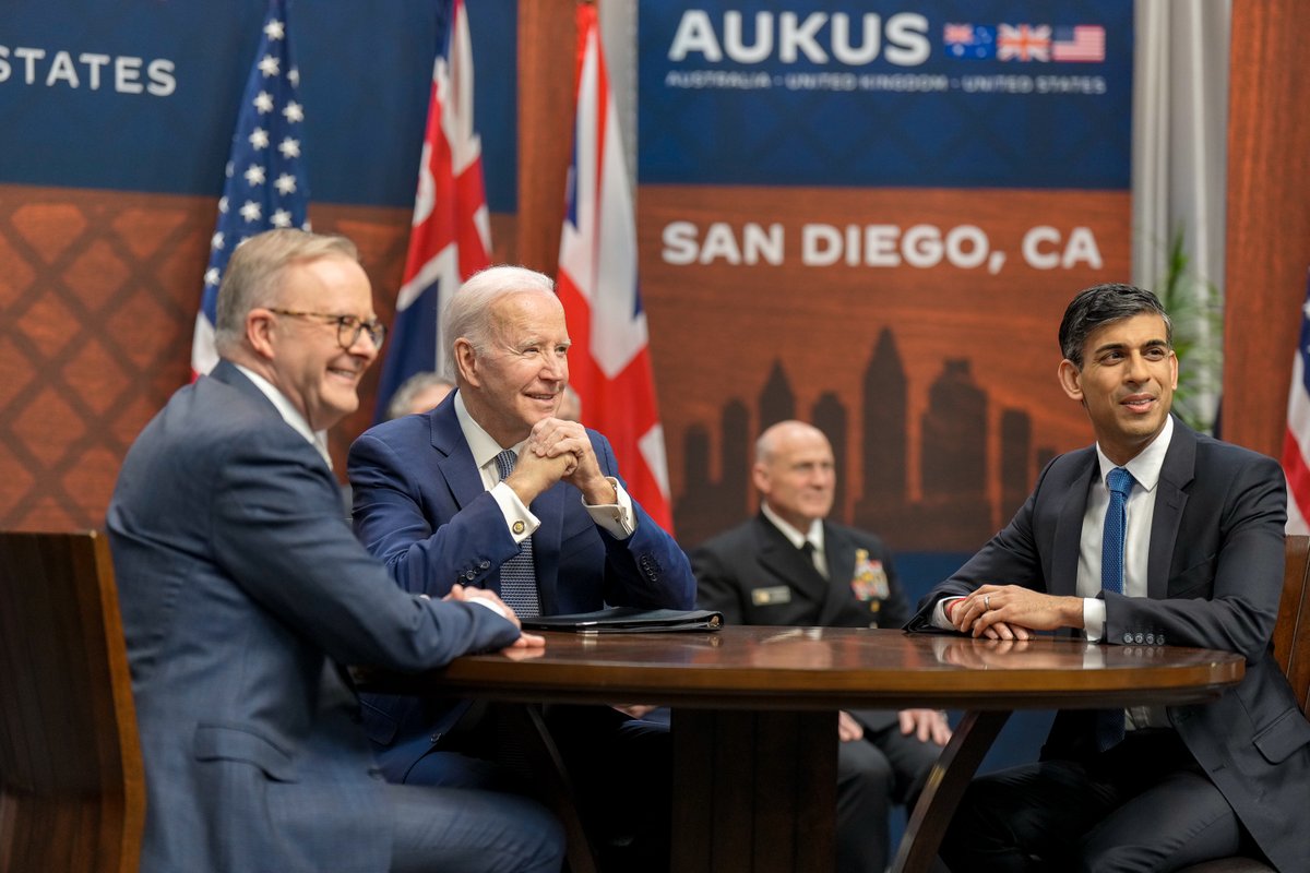I stood alongside Prime Minister Albanese of Australia and Prime Minister Sunak of the United Kingdom to announce how we will move the Australia-United Kingdom-United States partnership forward.

Together we will advance peace and security in the Indo-Pacific for years to come.