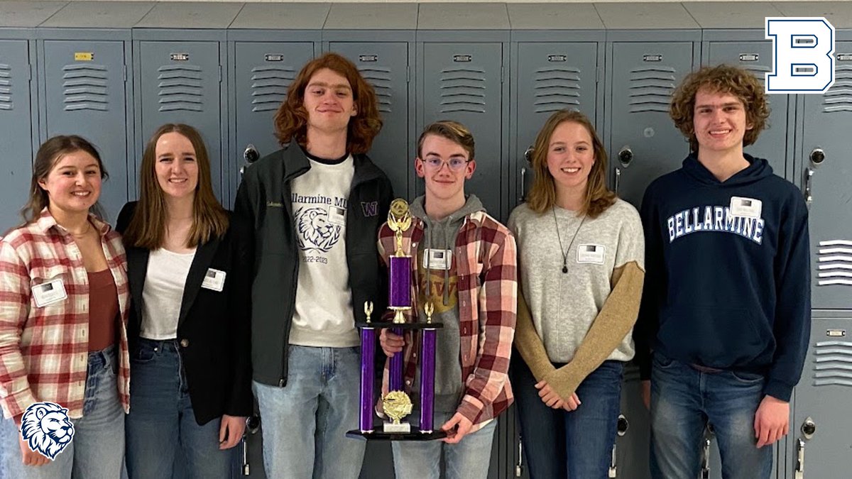 Congratulations to the Mr. Johnson and the Bellarmine Knowledge Bowl team, Jameson Cosgrove, Corinne Harrison, Dylan Bianchi, Tyler Milliren, Amaris Alstead, and Maya Krattli on their 3rd place finish at State!!