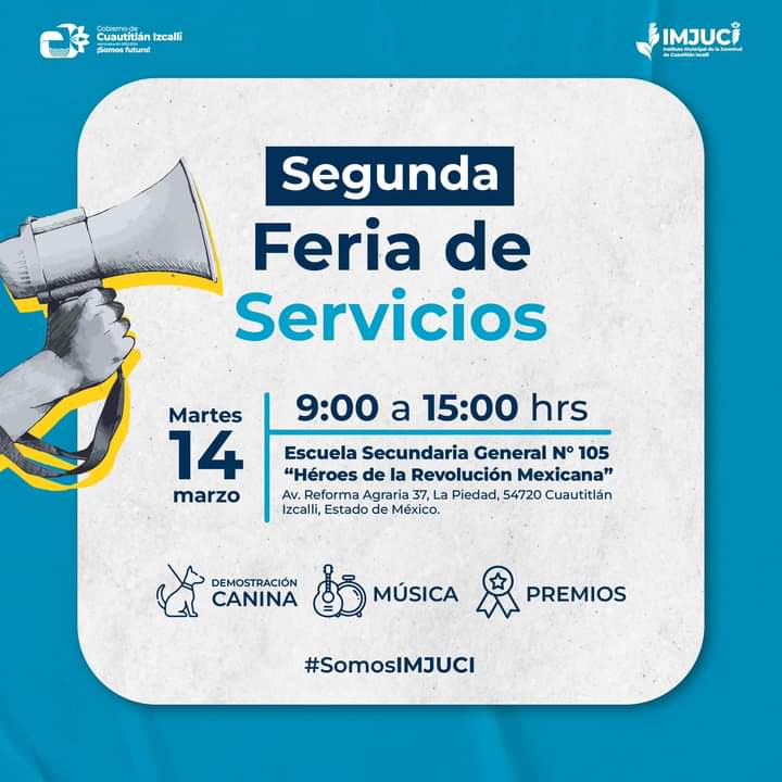 🚗💨Más cercanía con nuestras juventudes IMPOSIBLE. 

Llegaremos hasta la Escuela Secundaria General 105 "Héroes de la Revolución Mexicana" con nuestra #FeriaDeServicios para las juventudes con el fin de acercarles los trámites, programas y servicios que ofrece a los jóvenes.
