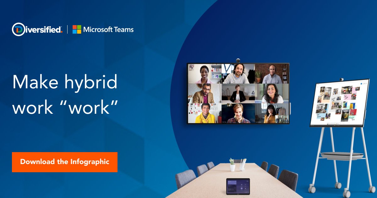 diversifiedau's tweet photo. How can your organisation prepare for ever-changing work environments?
Download the @Microsoft Teams Rooms infographic today and learn how to keep all participants fully engaged in hybrid meetings: https://t.co/xZF7i0MwIQ

#Microsoft #MicrosoftTeamsRooms #ReimaginePhyscicalSpaces https://t.co/D4vraxFlHl