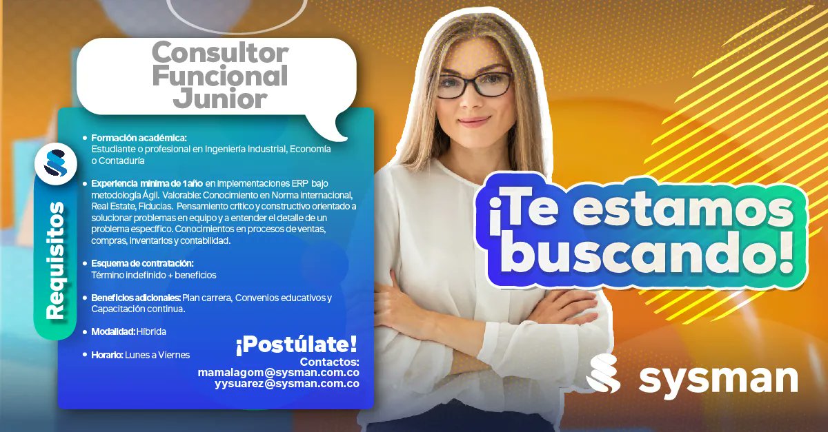 Sysman_Software's tweet photo. ¡En Sysman no paramos! si te identificas con algún perfil profesional no dudes en contactarnos. Postúlate 🙋‍♀️🙋‍♂️

https://t.co/VOKPR0xYLA

#convocatorias #TrabajoSiHay #Postulate #sysmanweb #tecnología #nuevosempleos #convocatoriasabiertas #ERP #profesionales #equiposysman https://t.co/WgNjsvAPW5