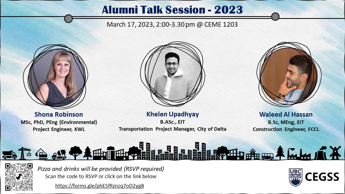 CegssUBC's tweet photo. CEGSS invites you all to attend the “Alumni Talk Session – 2023”. Come and chat with our Alumni from different academic and professional backgrounds and get some insights and advice on transition from academia to industry.
Details of the event are mentioned in the tweet: https://t.co/2WihKGtTiq