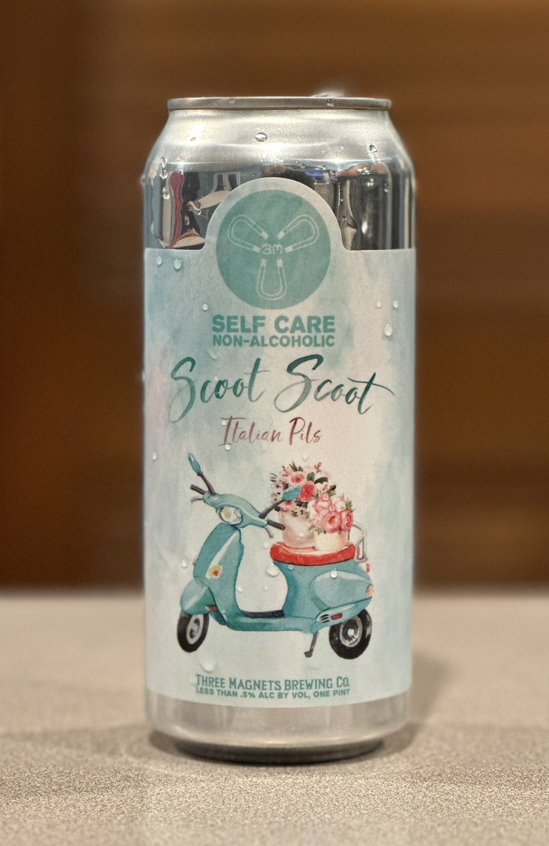 HopSnobbery's tweet photo. If you're able, jump on the opportunity to have this @3MagBrewing Self Care Non-alcoholic Scoot Scoot Italian Pils.
The future of #nearbeer is bright! https://t.co/xgIF3Fv0fG