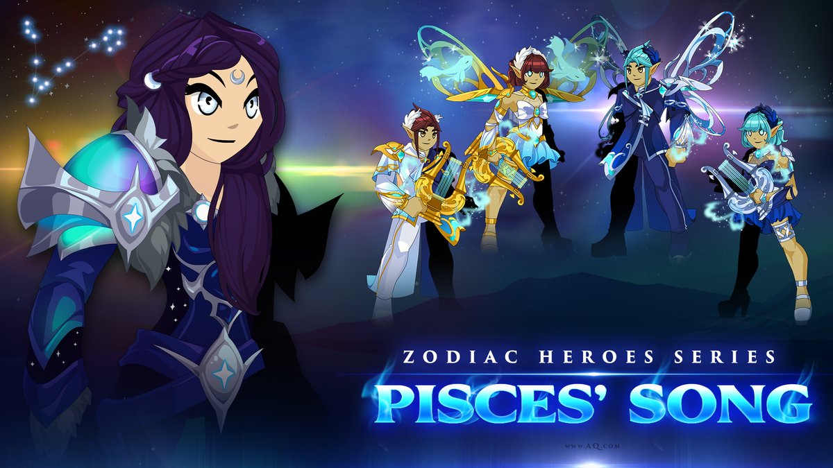 In case you missed it: we added the first set in a new reward series based on Western astrology. As the year cycles through the zodiac signs, we'll release a new set matching its theme. This month: Pisces Song! Get more details + lore in the Design Notes: aq.com/gamedesignnote…