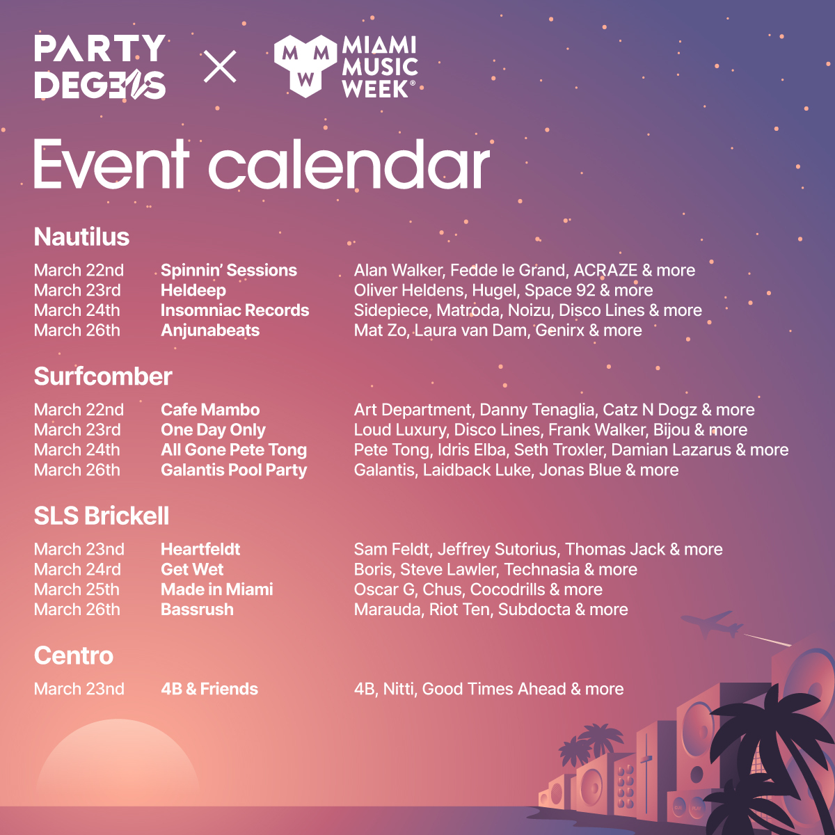 Party Degens x Miami Music Week!

Check out the full lineup for the 13 events from Wed, March 22, to Sun, March 26.

Follow this link to claim, and click on the "Created" tab to choose the events you want the tickets for: tropee.com/user/0xb7b70c2….

PDs are entitled to 1 ticket per
