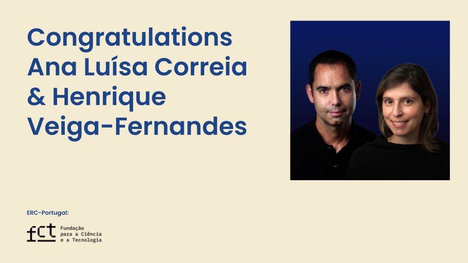 Neuro_CF's tweet photo. Congratulations to principal investigator, @alpcorreia , and principal investigator and CR Director, Henrique Veiga-Fernandes, on winning two ERC-Portugal Grants, awarded by the @fct_pt.
#Congratulations #Science #Grants #Funding #ERCPT https://t.co/spionI71fX