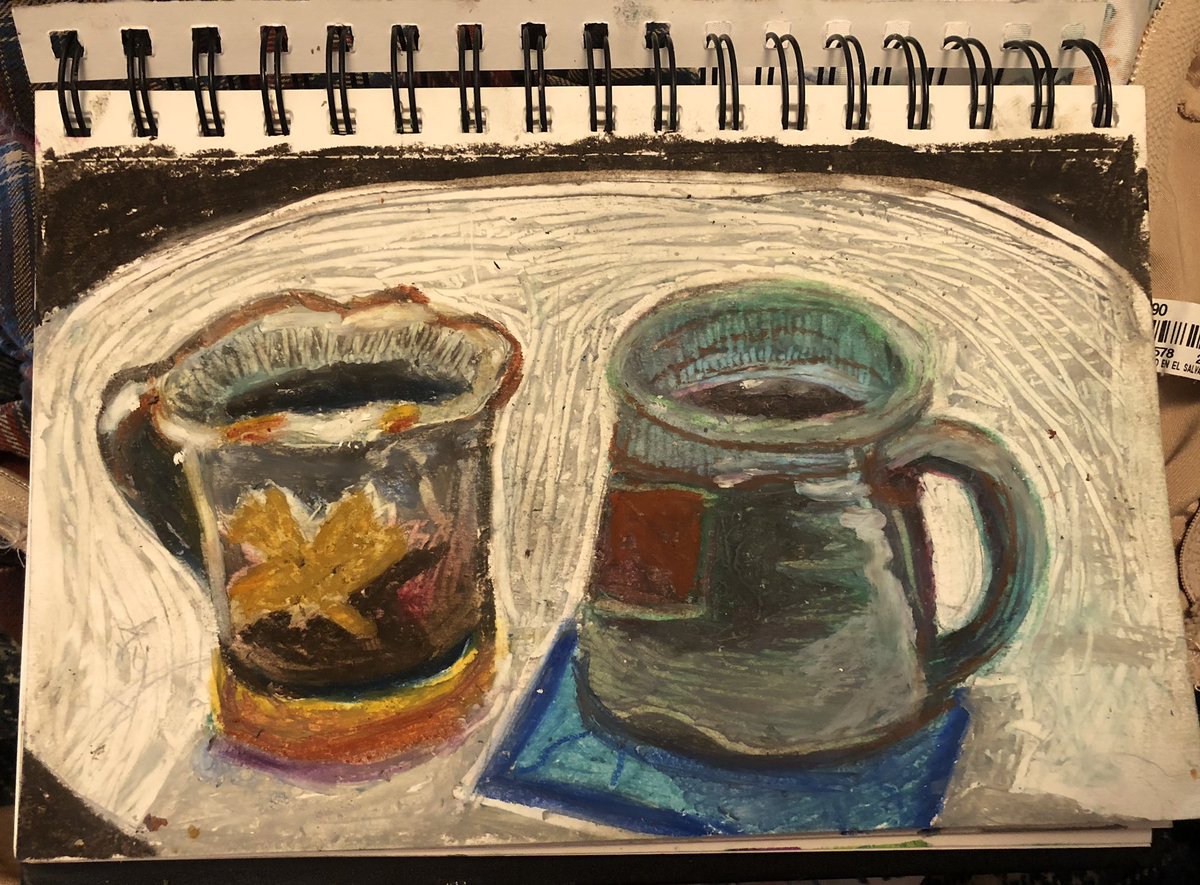 Turtle_Approved's tweet photo. Part 2 of uploading some of the art and drawings I’ve done in the last month or so. #Daffodil #art #illustraion #drawings #oilpastel #penandink #turtle #skull #tea #mugs #flowers #fish https://t.co/yGIxpjL3mq