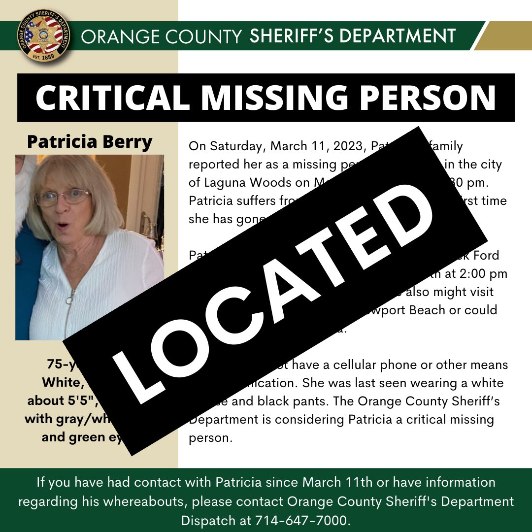 OCSD - Laguna Woods (@ocsdlagunawoods) on Twitter photo 