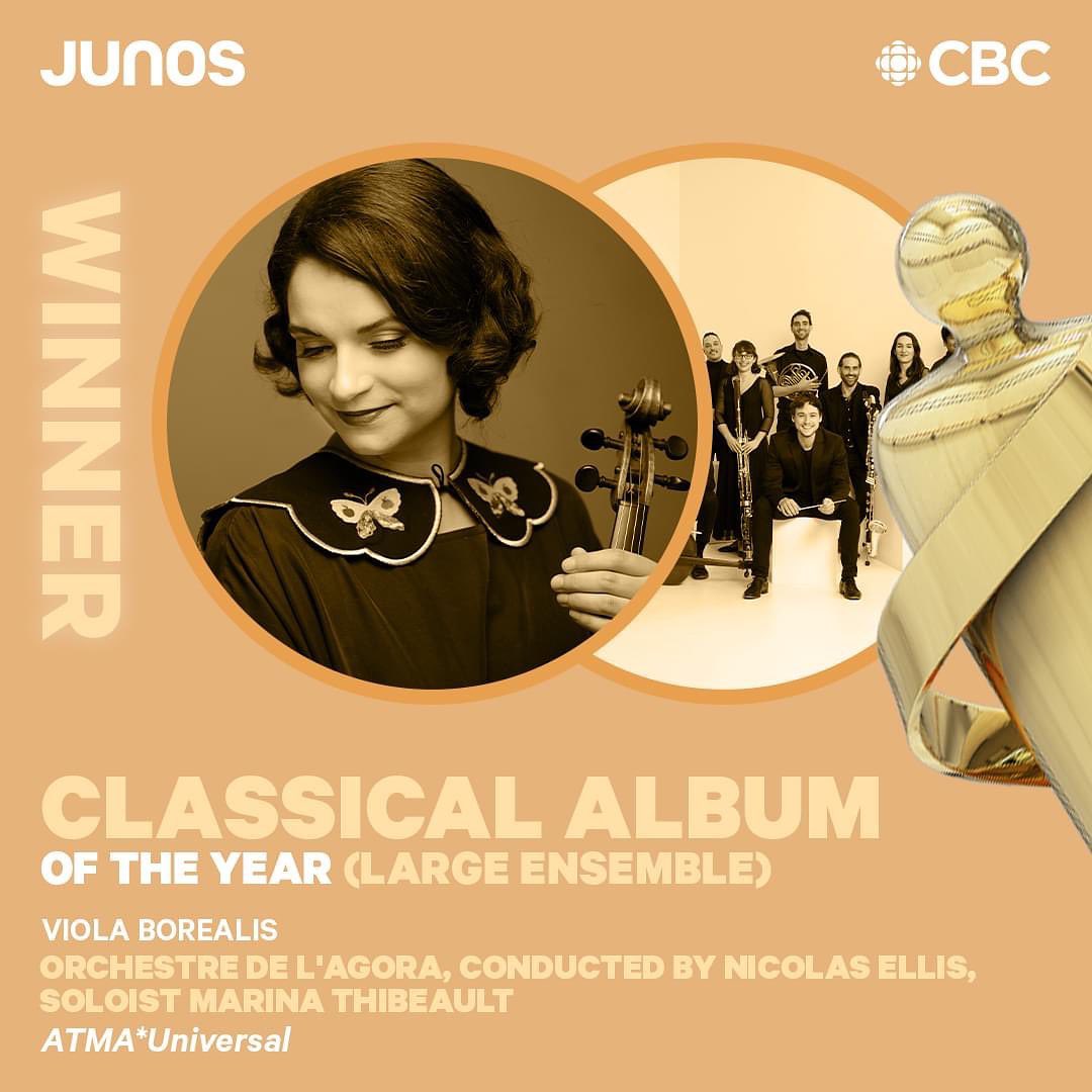 Big #Congratulations to <a href="/MarinaThibeault/">Marina Thibeault (They/Them)</a> on winning the #Juno Classical Album of the Year (Large Ensemble)!
Fun fact, you heard her perform Peteris Vasks' 𝑉𝑖𝑜𝑙𝑎 𝐶𝑜𝑛𝑐𝑒𝑟𝑡𝑜 with us before she recorded the album.
youtu.be/4K_nwJBVidU