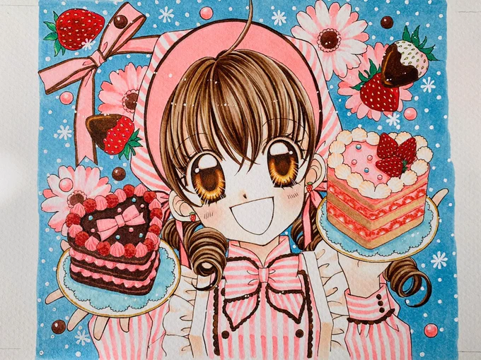 今日中にほぼ30周年記念本のネーム上げるわよと自分にムチ打つおはようございます。#夢色パティシエール  