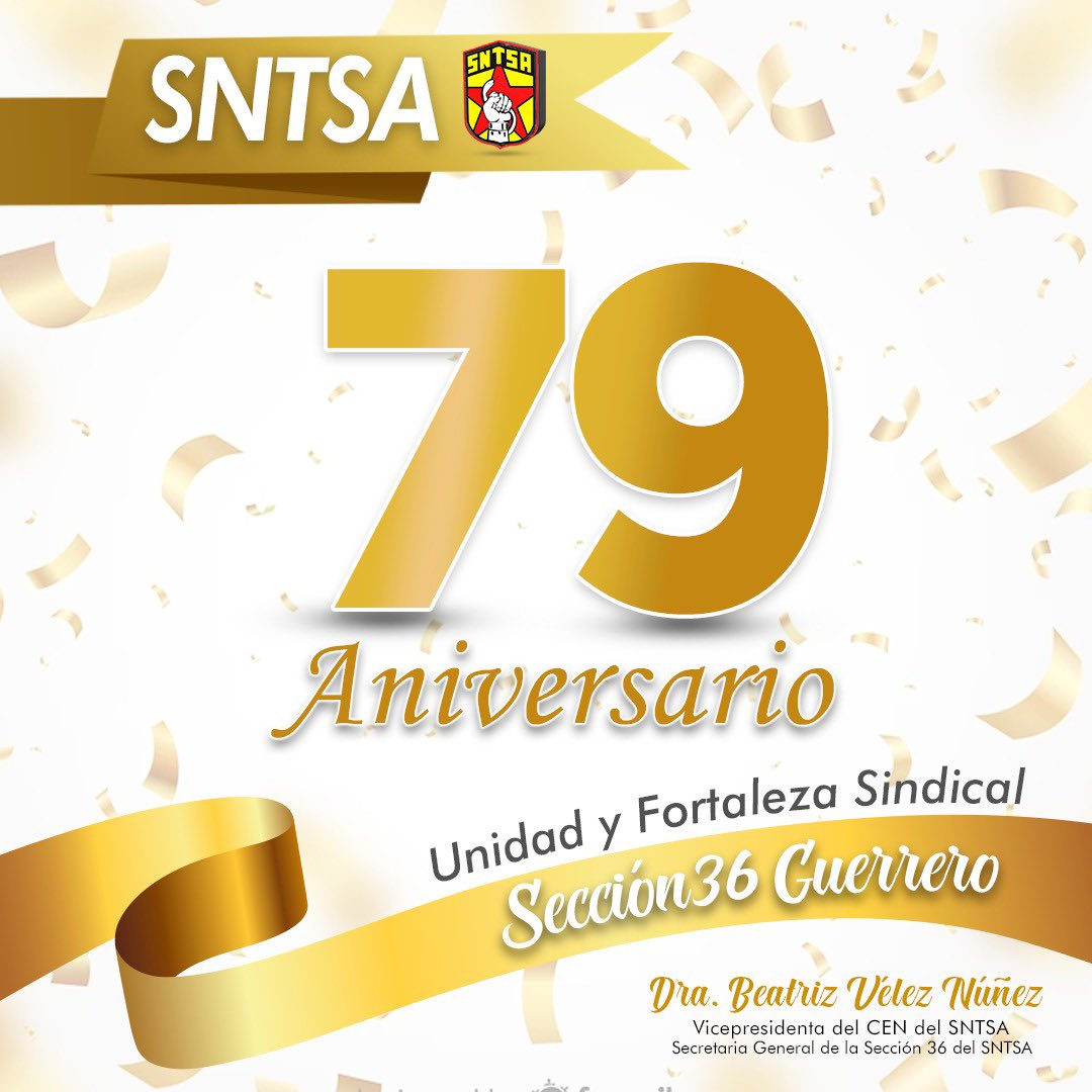 Somos un Sindicato Nacional fuerte y sólido, unidos sigamos haciendo historia. 
 #79AñosSNTSA  #UnidadyFortalezaSindical #Aniversario79