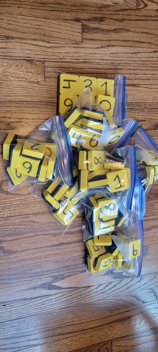 Just finished making some magnetic number tiles for magnetic whiteboards when video recording (in 360) some #buildingthinkingclassrooms work using an <a href="/openmiddle/">Open Middle</a> problem tomorrow. T/y to <a href="/DanShuster/">Dan Shuster</a> for the tip!