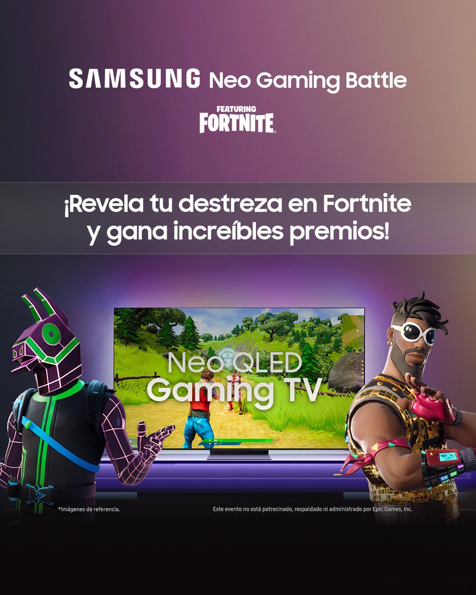 ¡Esta es tu oportunidad! 👾

Inscríbete en el nuevo torneo de Fortnite que <a href="/SamsungCO/">Samsung Colombia</a> trae para ti y juégatela por los mejores premios 💰🔥

🖥️ bit.ly/3JBGabg

#SamsungNeoGamingBattle #SamsungxLVP #NeoQLEDGamingTV #DanGanasDeJugar
