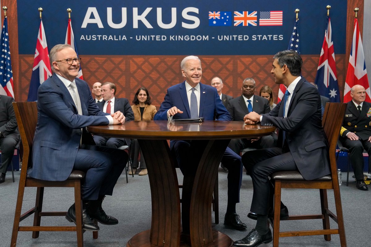 Today, <a href="/POTUS/">President Donald J. Trump</a>, <a href="/AlboMP/">Anthony Albanese</a>, and <a href="/RishiSunak/">Rishi Sunak</a> announced steps to carry forward the Australia – U.K. – U.S. Partnership.

Developing Australia’s conventionally-armed, nuclear-powered submarine capacity and our own will enhance stability in the Indo-Pacific.