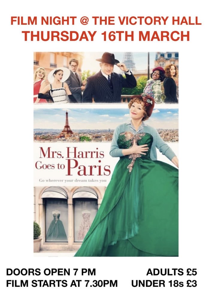 Diary Date: Thursday 16 March - Film night at Beenham Victory Hall          👇🏻