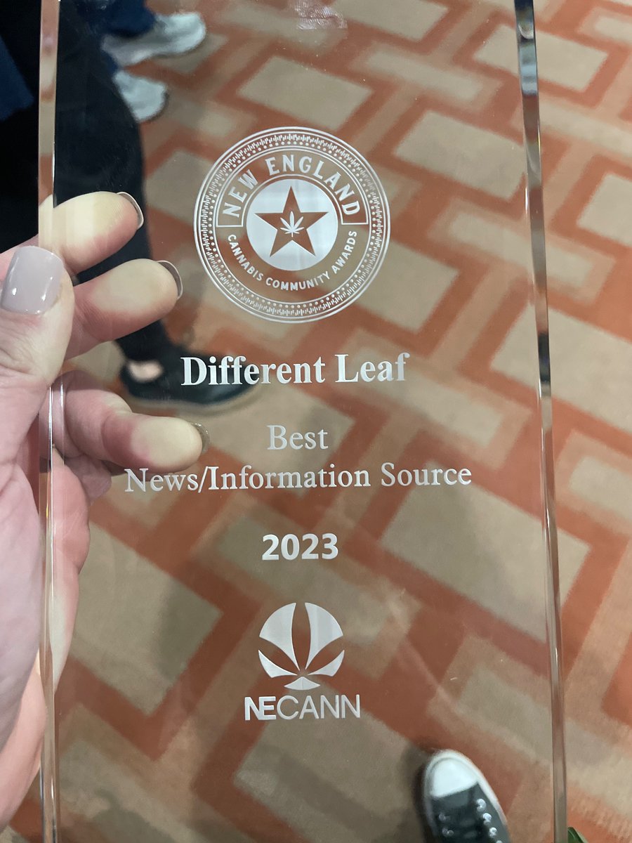 Very proud of the @differentleaf team for winning Best Info/News Source at <a href="/NE_CANN/">NECANN</a> 2023 thanks to everyone who voted for us! New issue drops 4/13 - the interviews are *chefs kiss* and the cover is actual eye candy 😍 Find us at differentleaf.com #cannabisindustry #magazine