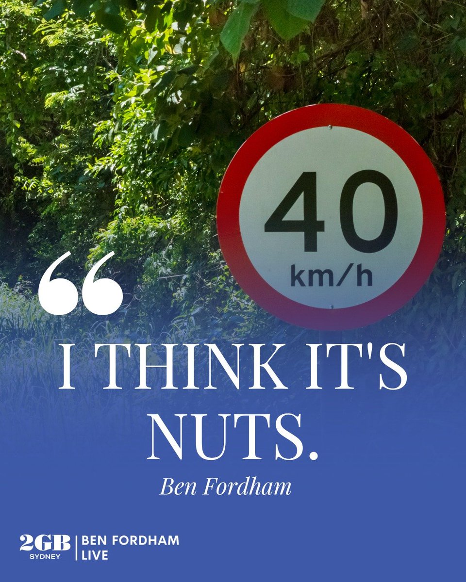 BenFordhamLive's tweet photo. The City of Sydney must be having a laugh. 

Councillors have voted to introduce 40 kilometre speed limits across the CBD. 

It will now be put before the State Government.

But is this just another pitch to get us out of cars? 

DETAILS: 

https://t.co/AzlCFJ67fe https://t.co/Kysh60h9QR