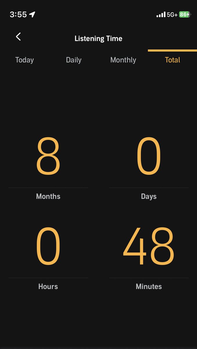 benn_fisher's tweet photo. @audible_com I’ve been a member since 2017 and just passed 8 MONTHS of total listening today. That has to be up there, right? Thank you. https://t.co/iIz5IJEZLh
