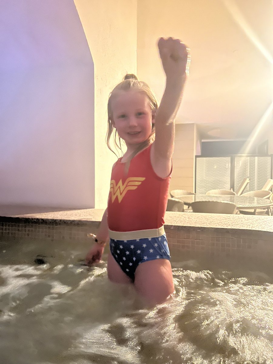 Too cute not to share. This girl is loving the late night hot tub dips in Cabo.