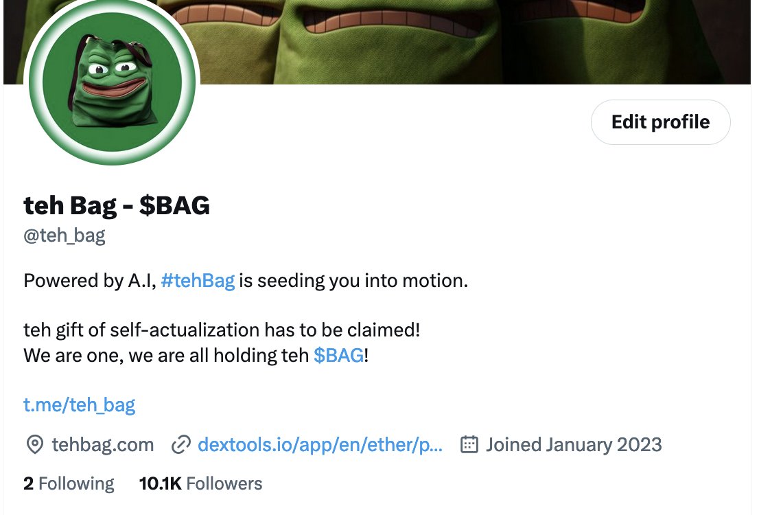 teh_bag's tweet photo. #tehBag official twitter account is BACK! 

No one can stop us, we are #tehMovement! We are all working for our $BAG! https://t.co/IaDqxokz09