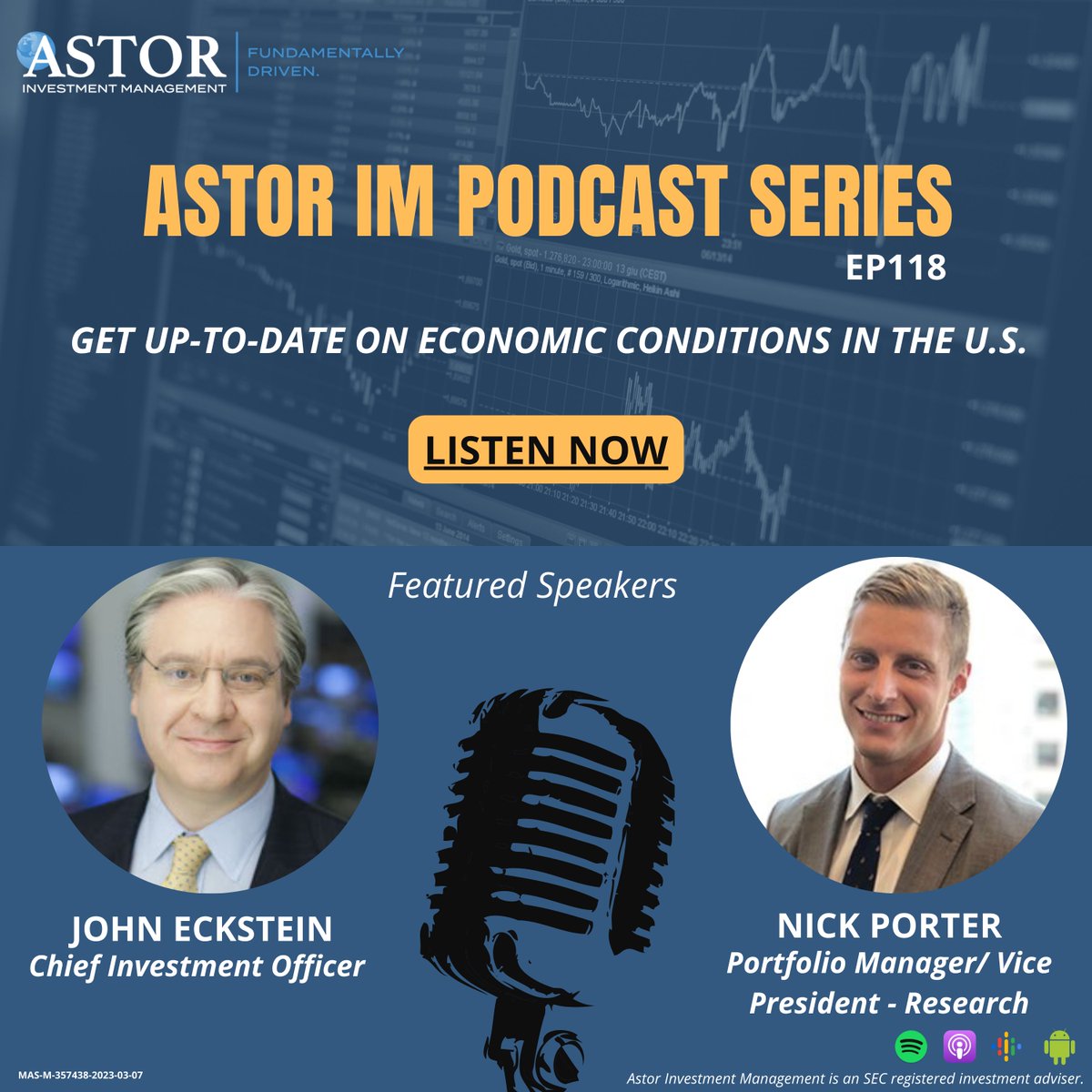 AstorInvMgmt's tweet photo. Check out the Astor IM Podcast Series where CIO John Eckstein and VP - Research - Nicholas Porter dive into economic conditions in the U.S. Also, available on #Spotify, #ApplePodcast and #GooglePodcast. #ListenNow - https://t.co/VMQPkZtyBt https://t.co/IvwILTxsV8