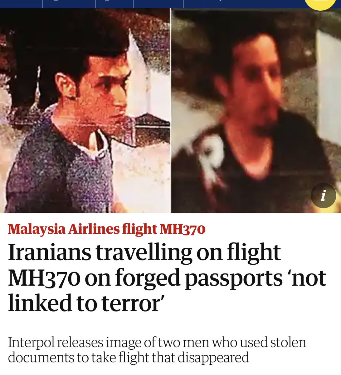 KamranMalekpour's tweet photo. در مستند ام اچ ۳۷۰ #نتفلیکس #MH370netflix اشاره ای به دو مسافر ایرانی آن پرواز با #پاسپورت_جعلی اروپایی نشد.آن روزها مسیج یکی از آنها به دوستش زمانی که در هواپیما نشسته و خوشحال که بدون مشکل از گیت کنترل گذشته اند منتشر شد.اگر پلیس #مالزی جعل را تشخیص م��داد ‌و سوار نمی شدند ….. https://t.co/RQUj8NmgkE