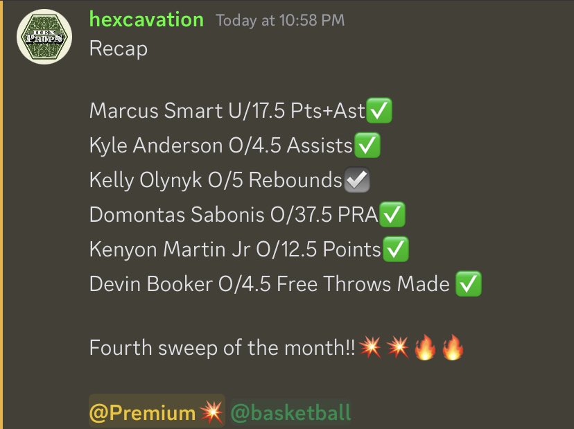 HexProps's tweet photo. Fourth sweep of the month already!!

Join the discord and cash out with us everyday!! Link below ⬇️

https://t.co/UbYKRAnLrG
#prizepicks #prizepicksnba #gamblingtwitter #prizepicksNFL #underdog #nfl #nba #gambling #dfs #nbatwitter https://t.co/PBjxROqevU
