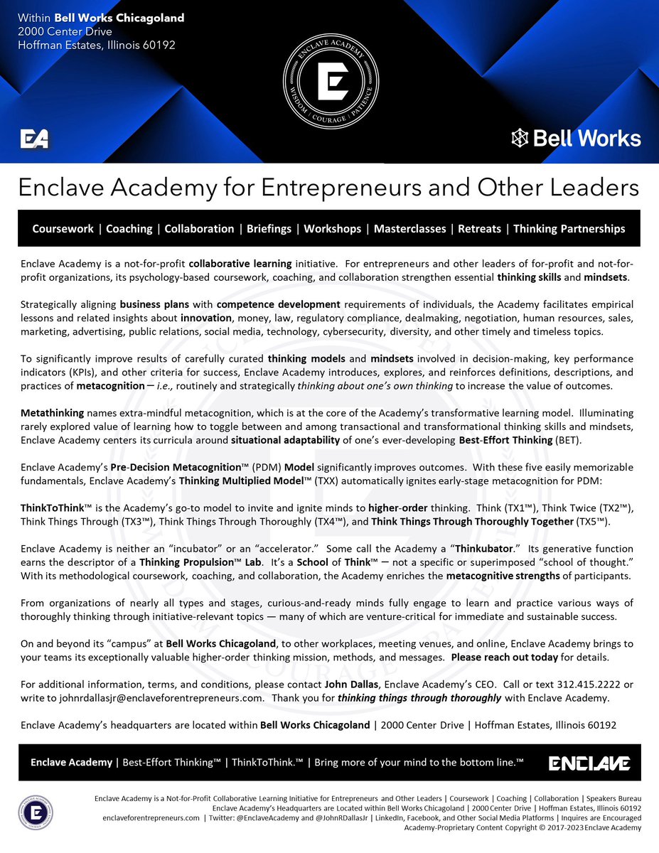 JohnRDallasJr's tweet photo. PS: Review your options to learn and practice WAYS to #ThinkToThink™ — particularly on the #ThinkSheet™, the 2nd page.
Your brain loves when its mind pays attention to it, and especially when the mind invites the #brain to higher-processing ThinkToThink™ events.
Enjoy! 😉🧠 https://t.co/AnjTvXJ134